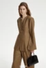 V-neck single breasted suit with waistband and three-dimensional cut suit jacket for women 1
