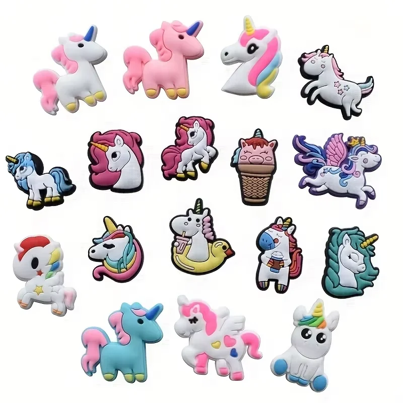shoe charms Unicorn Shoe Decorations for Clogs Bubble Slides Sandals PVC Accessories for Christmas Birthday Gift