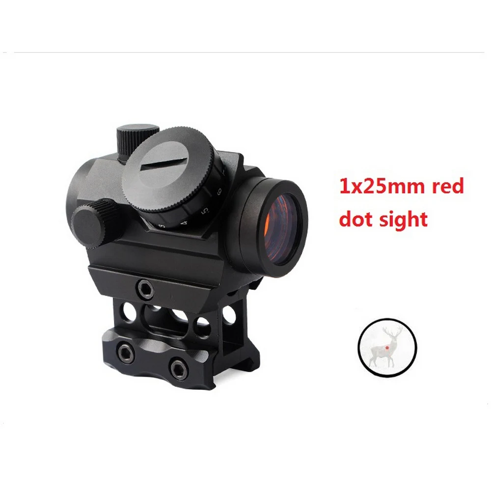 

1x25mm Heighten Rail Holographic T1G Mini Red Dot Pointer Scope Sight for Telescope Riflescope Army Hunting Accessories