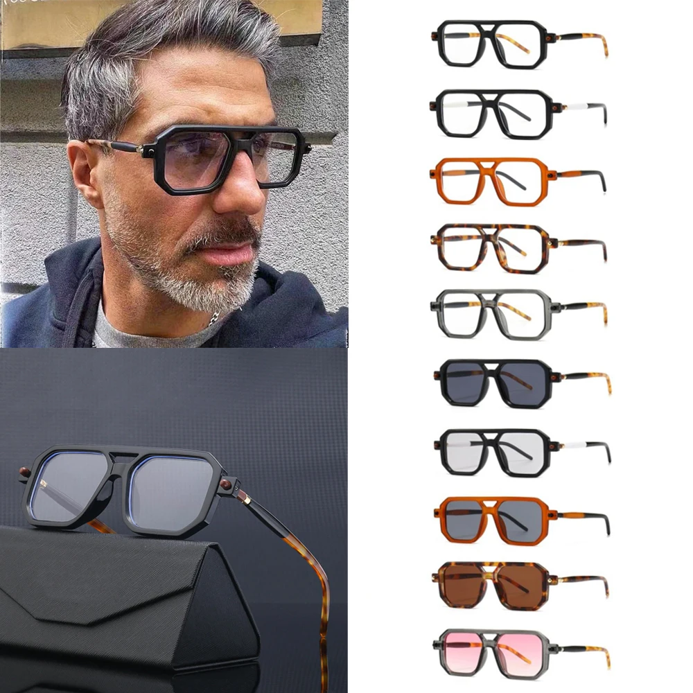 

1Pc New Fashion Glasses Square Sunglasses For Men Blue Light Blocking Shades Sunglasses Women Vintage Decorative Eyeswear UV400