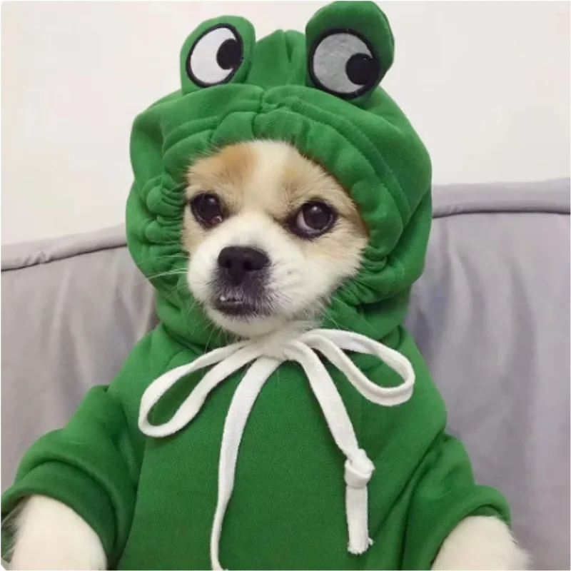 Disfraz De Rana Para Perro Pequeño - Pijama De Forro Polar Con Capucha, Talla S, Ideal Para Halloween O Invierno