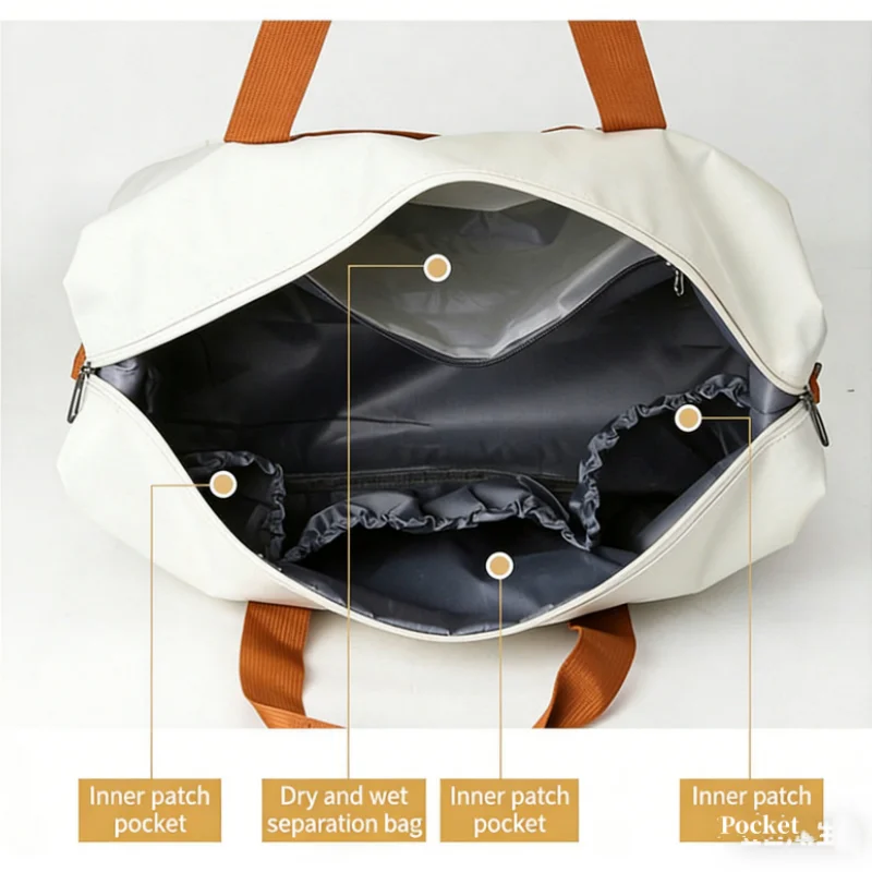 Portable Travel Gym Bag with Shoe Compartment and Shoulder Strap