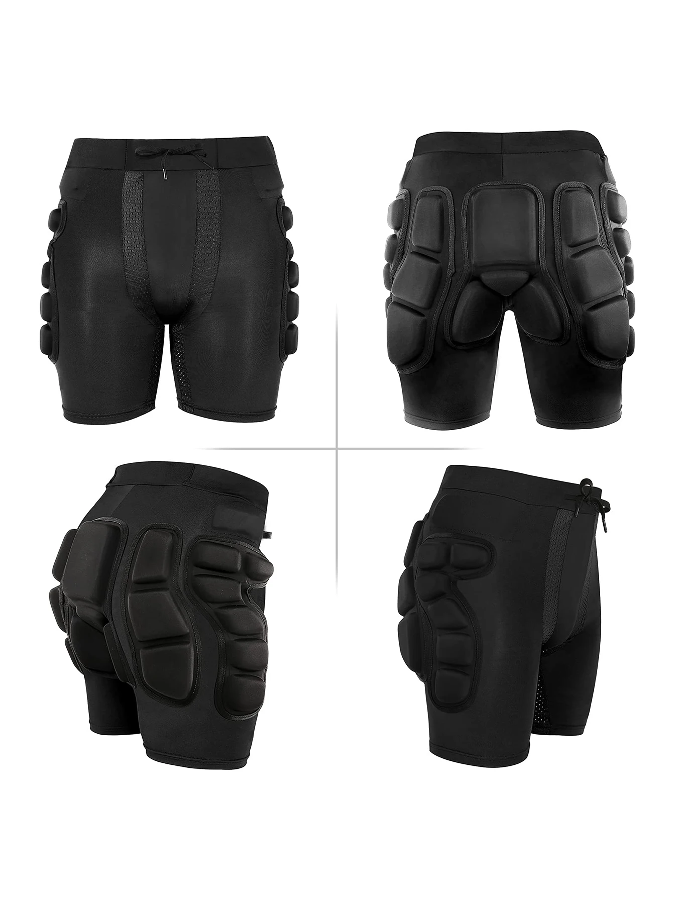 AVIVOR Snowboard Protection Gepolsterte Kompressionsshorts, 3D-Schutz für die Hüfte, 0,8" dickes Ski-Po-Pad – Detail 1