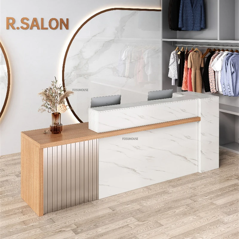 Modern Reception Desk Company Front Desk Contemporary Furniture Simple Commercial Beauty Salon Clothing Store Cashier Table