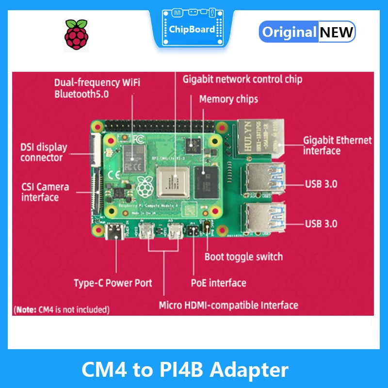   CM4-PI4B , eMMC , 4 x USB 3.0 TF , ⰡƮ ̴, DIS CSI,   ȣȯ 