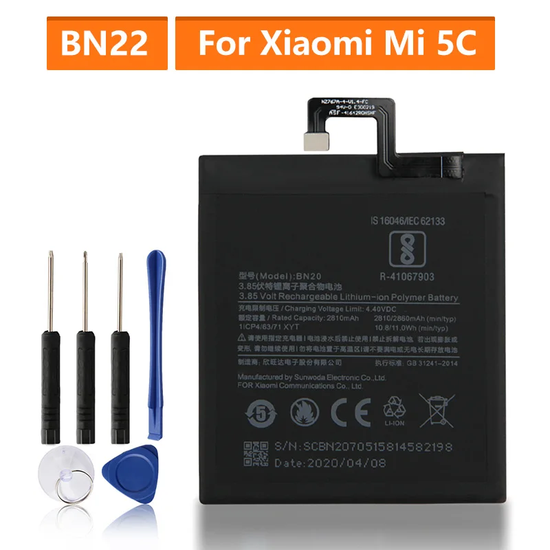 

Replacement Battery For Xiaomi Mi 5C M5C BN20 Rechargeable Phone Battery 2860mAh