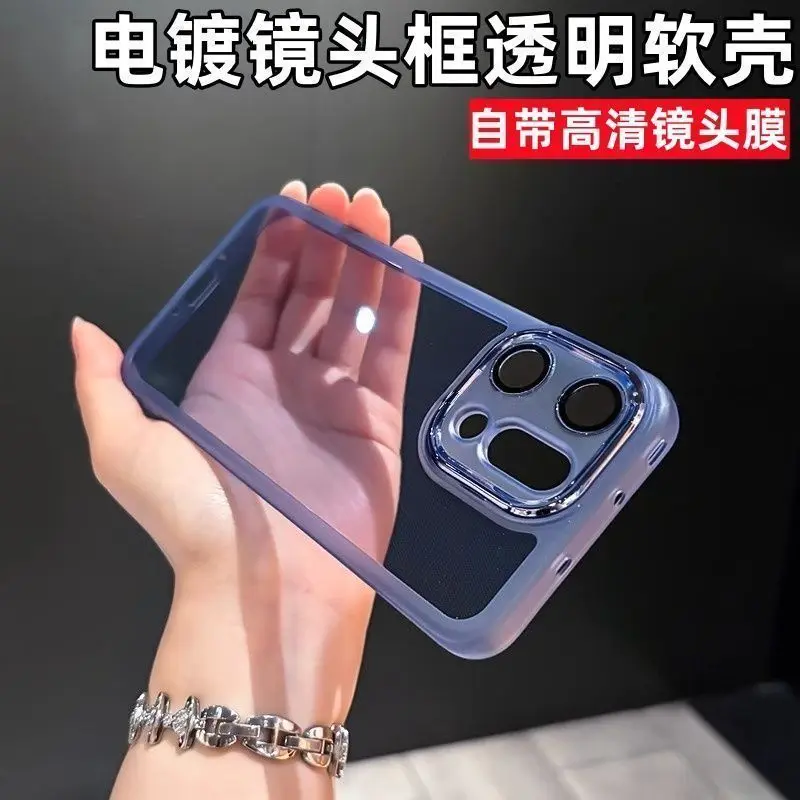 Simple Transparent Silicone Case with Lens Film Cover - Ultra Shockproof Protection