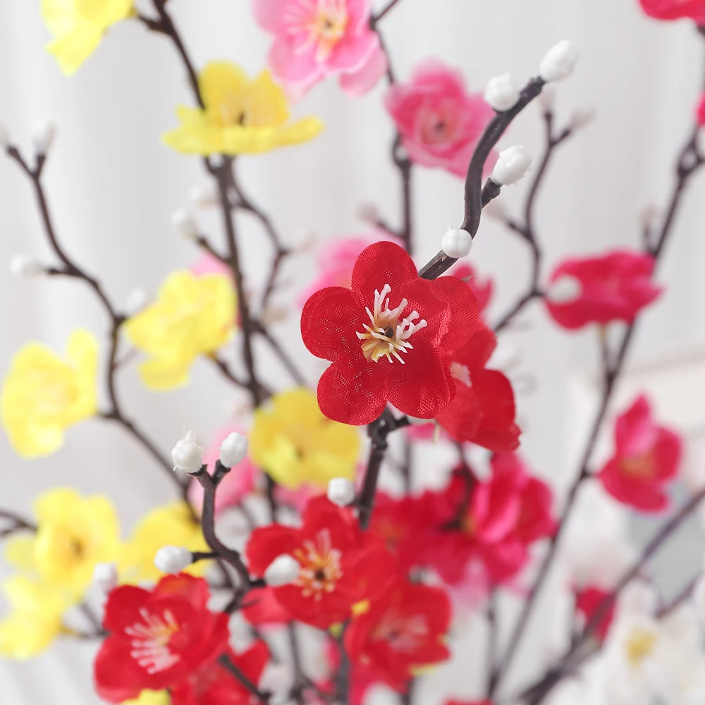 1/2 Stück künstlicher Blumenstrauß, Pflaumenblüte, 53 cm, künstliche Blumen für Heimdekoration, Garten, Hochzeit, Dekoration, Tischvase, Zubehör – Detail 4