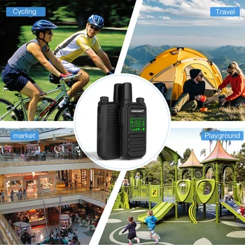 TIDRADIO 2pcs TD-M11 Mini Walkie Talkie FRS Long Range Rechargable Portable Kids Two Way Radio Type-C Charger for Camping Trip 5