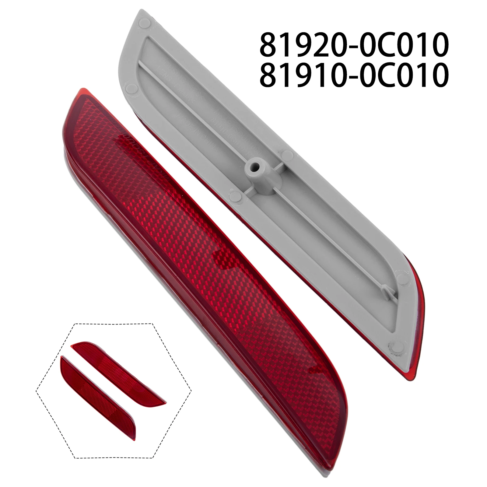 

Marker Reflector Rear Side 81910-0C010 81920-0C010 Bumper Marker Car Rear Bumper Reflector For Sequoia 2001-2004
