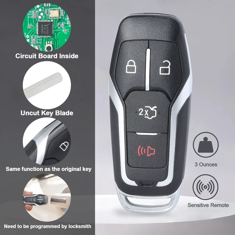 2015-2017 Ford Mustang Smart Key Remote Fob – OEM Electronics In New Shell, 164-R8109, INCLUDES Emergency Key Blank!