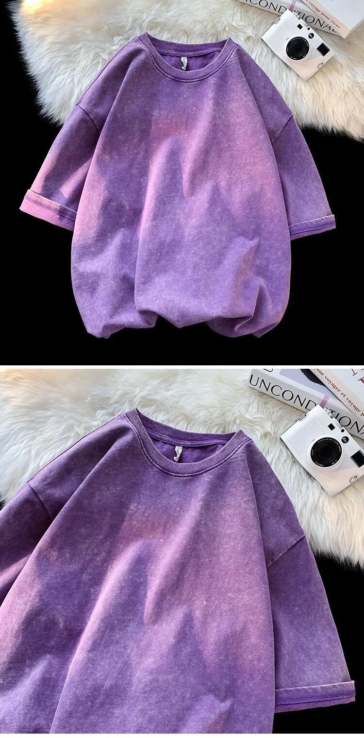 100% Cotton Streetwear Blank Drop Shoulder Heavyweight T-shirt Vintage Oversize Washed Unisex T Shirts677_voghion.com