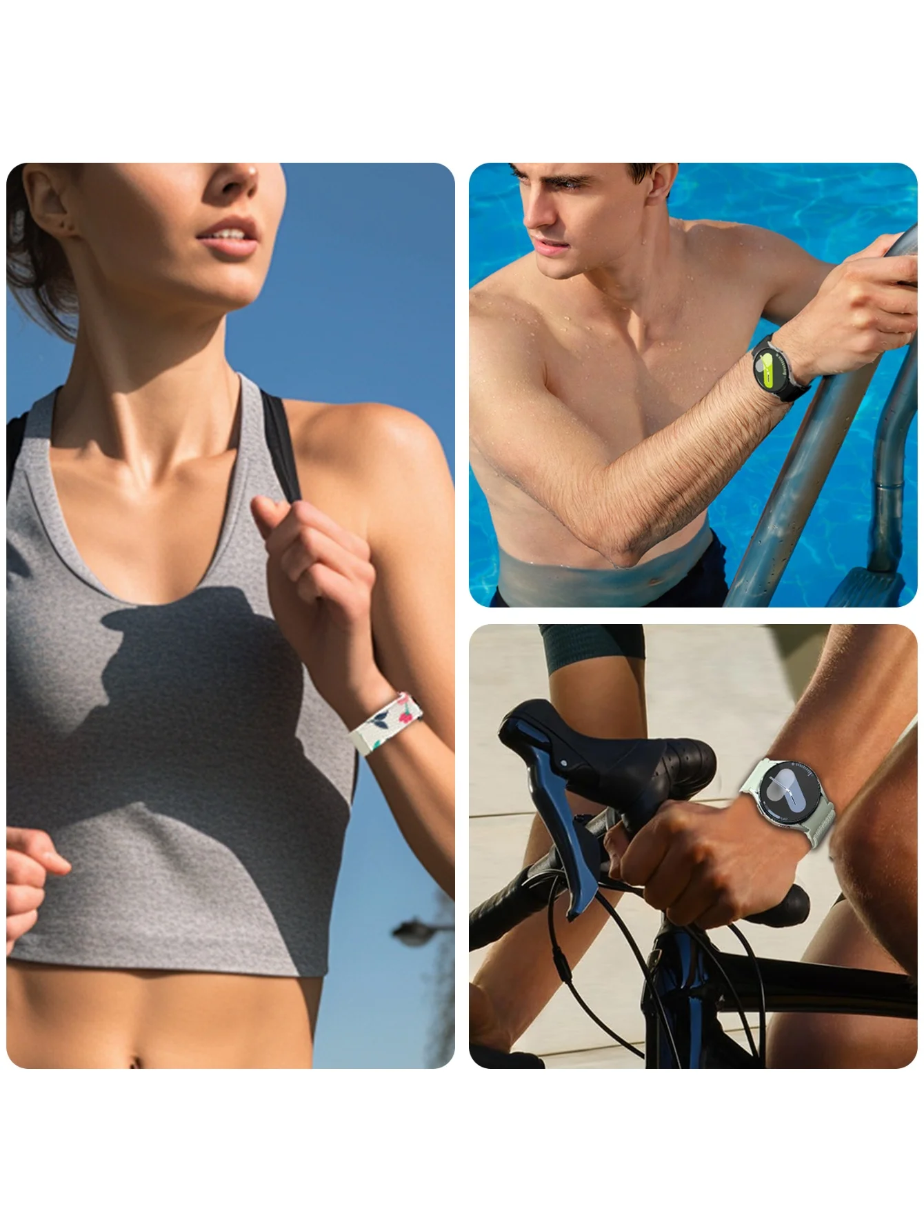 Versatile 20mm Adjustable Nylon Elastic Smartwatch Strap