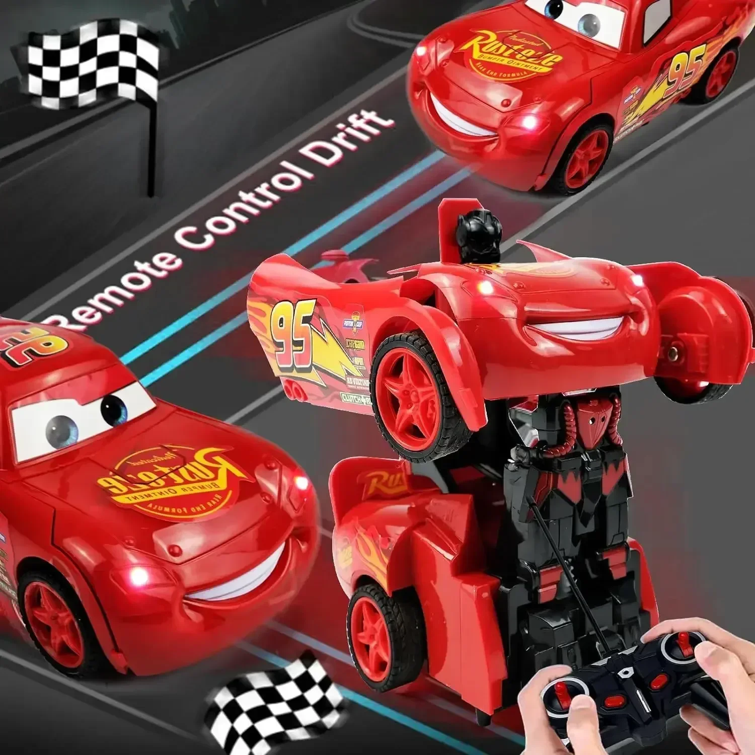Disney Lightning Mcqueen Remote Control Car 2in1 Transform