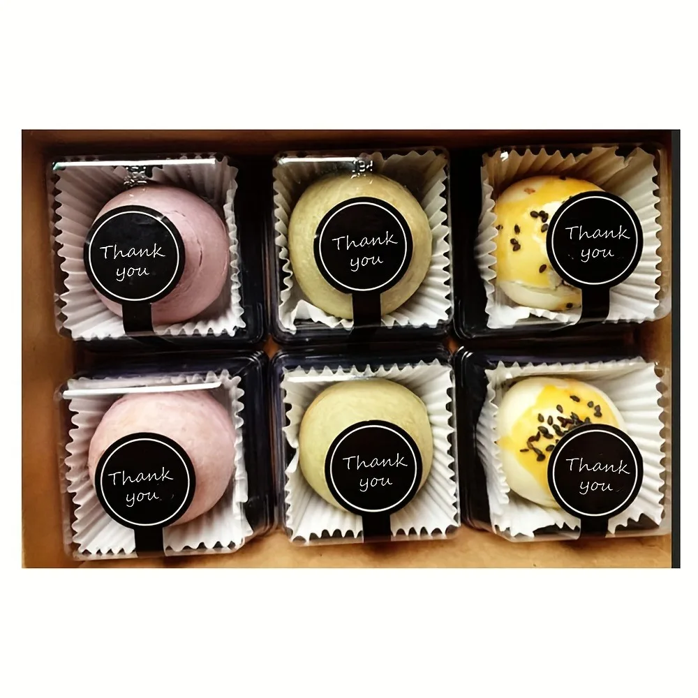 Thank you stickers used on handmade product containers