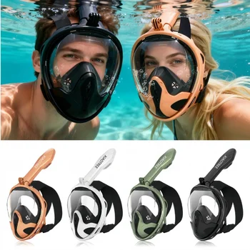Underwater Scuba Anti Fog Full Face Diving Mask Snorkeling Respiratory Masks Safe Waterproof Swimming Equipment for Adult Kids 2