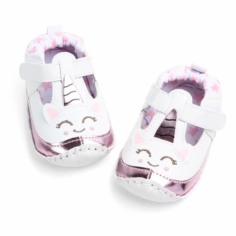 New Baby Shoes Infants PU Casual First Walkers Soft Anti-Slip Sole Newborn Sport Shoes Unicorn Girls Baby Shoes Sneakers 3