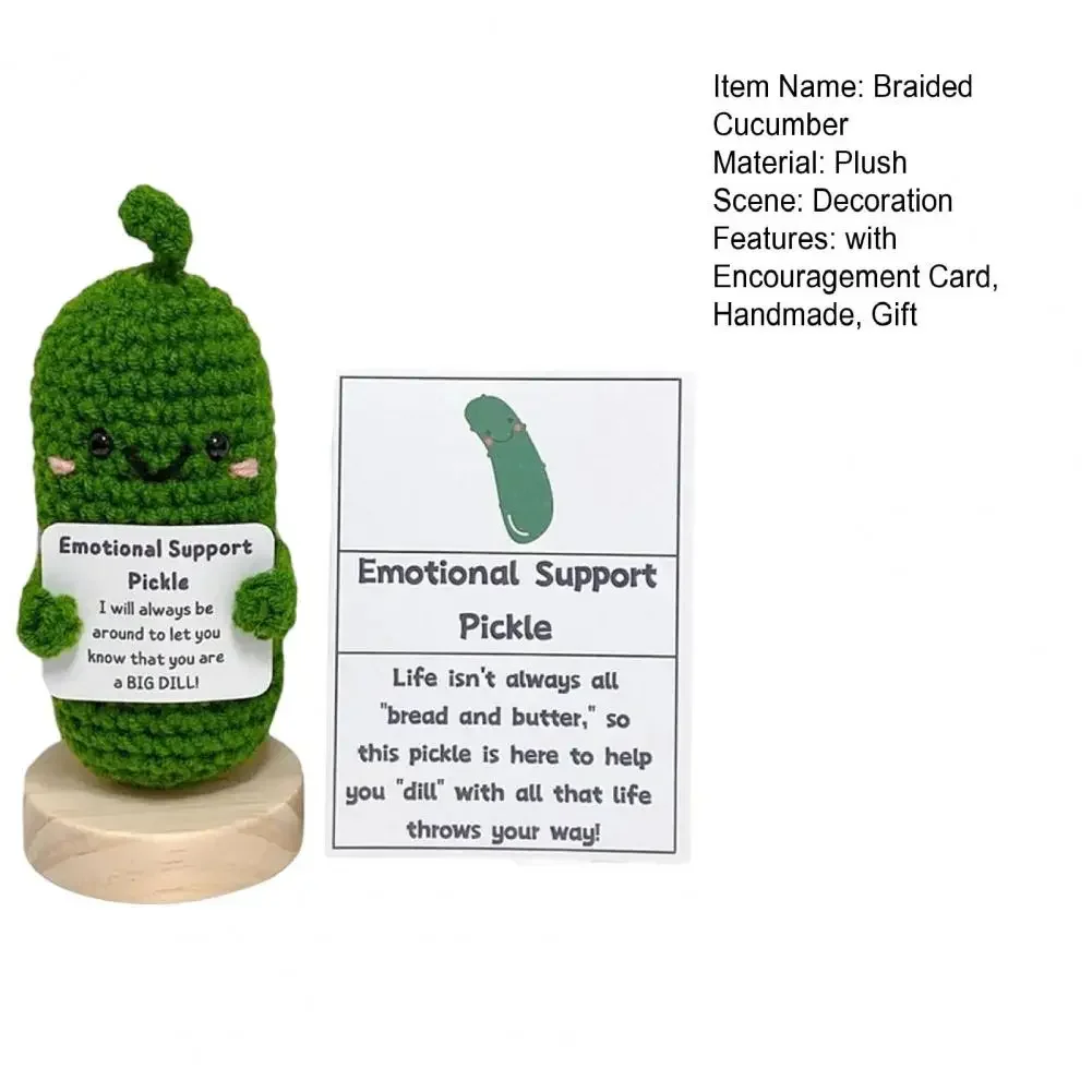 Handmade Emotional-Support Pickled Cucumber Gift,Crochet Emotional Support