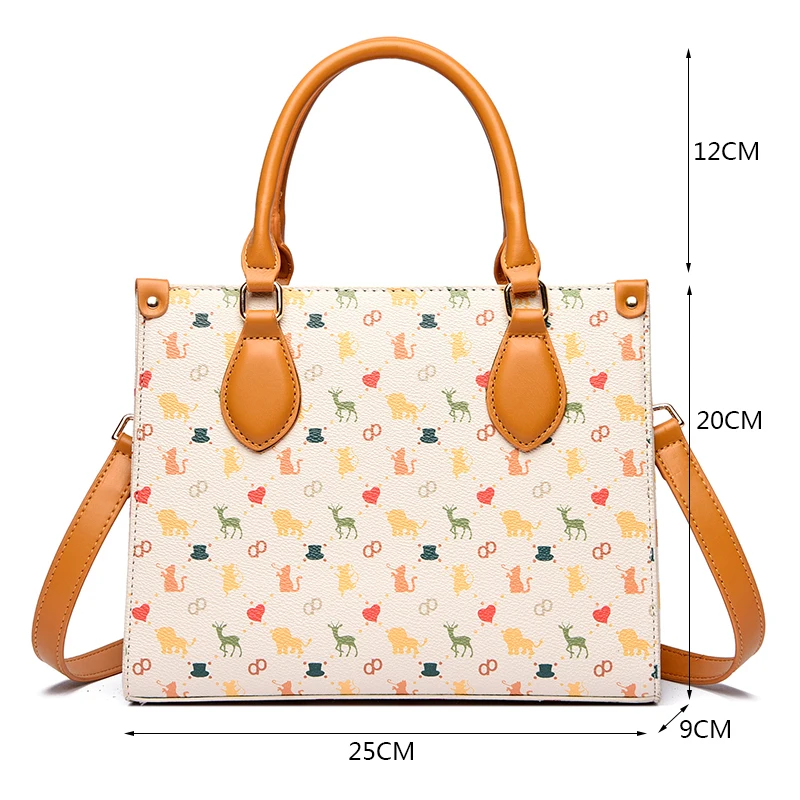 LV Louis Vuitton Hot Sale Cartoon Leopard Print Handbag Fashion Female