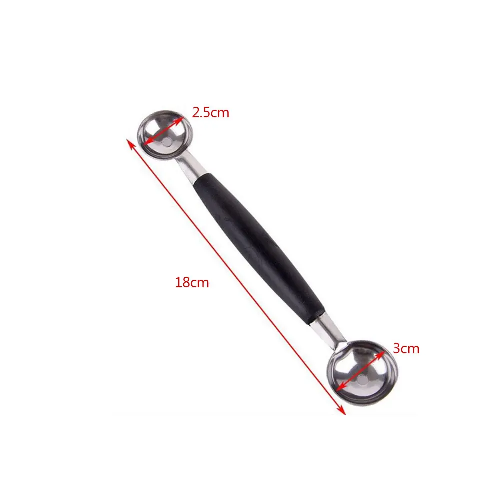 Melon Watermelon Ball Scoop Fruit Spoon Ice Cream Sorbet Stainless Steel Double-end Cooking Tool Kitchen Accessories Gadgets