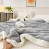 New Chessboard Getafu Cashmere Lamb Plush Blanket Thickened and Warm Multi functional Office Lunch Rest Blanket 4