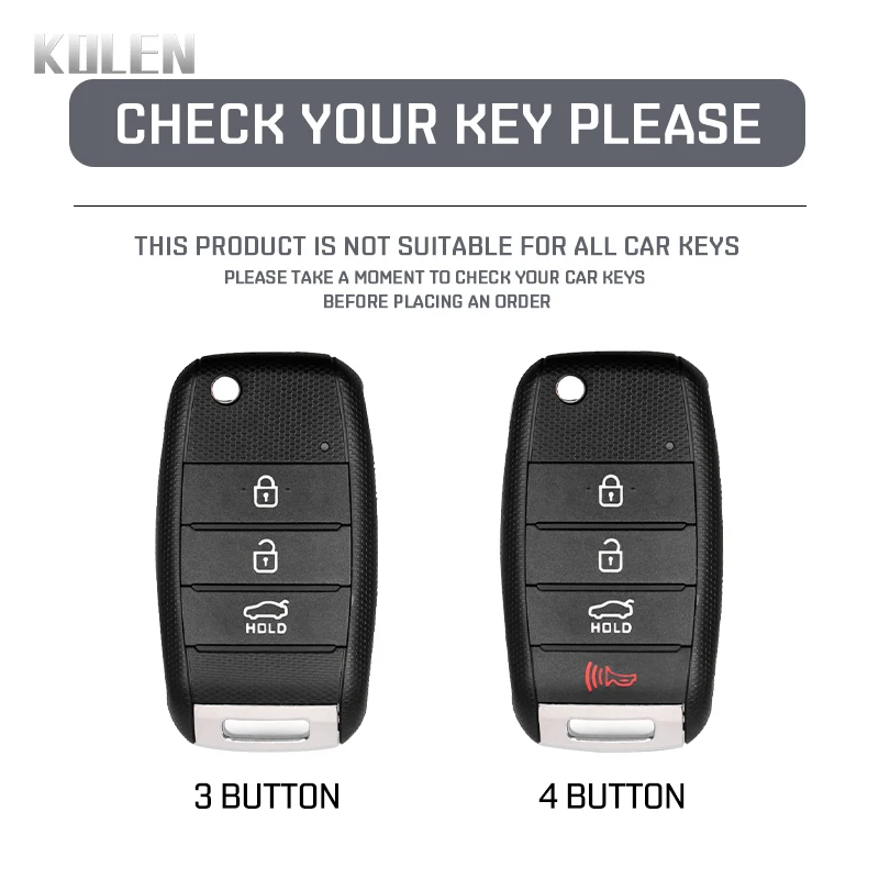 Enhanced TPU Car Flip Key Case Cover with 3 to 4 Buttons