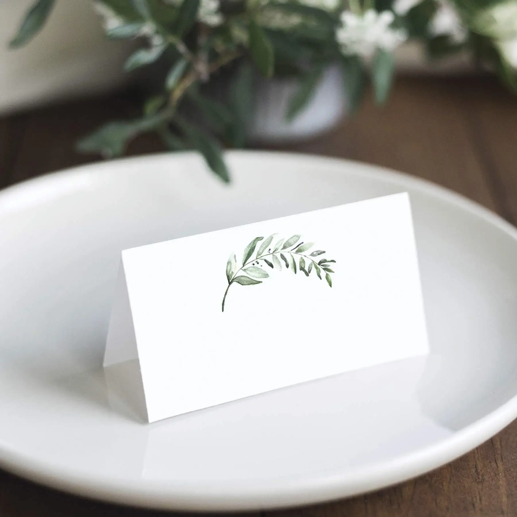 Place Cards 20/50/100pcs Simple Fresh Plant Wedding Seating Number Table Card Name Place Card Christmas Birthday Banquet Party Greeting place cards,wedding table numbers