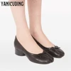 3cm Low Cylindrical Heel Ballerina Pumps Tabi Slip-On Leather Shoes Bow Detailing Elegant Handmade Designer Footwear for Banqute 4