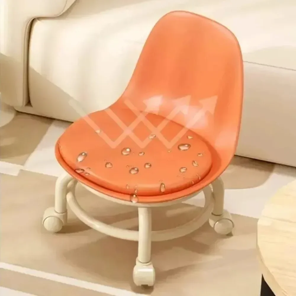 Household Backrest Pulley Low Stool Waist Protection 360 Degree Rotating Versatile Round Stools Modern Simple Universal Wheel 3