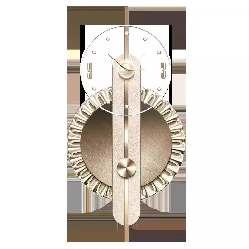 Modern Home Decor Plug in LED Light Wall Clock New Living Room Decoration Abstract Geometric Hanging Painting with Clock