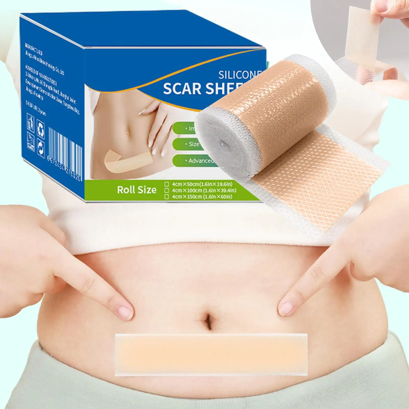 4X50CM Silicone Scar Patch Skin Repair Sheets Removal Self-Adhesive Stretch Mark Tape Therapy Patch Burn Acne Scar Skin Care ﻿