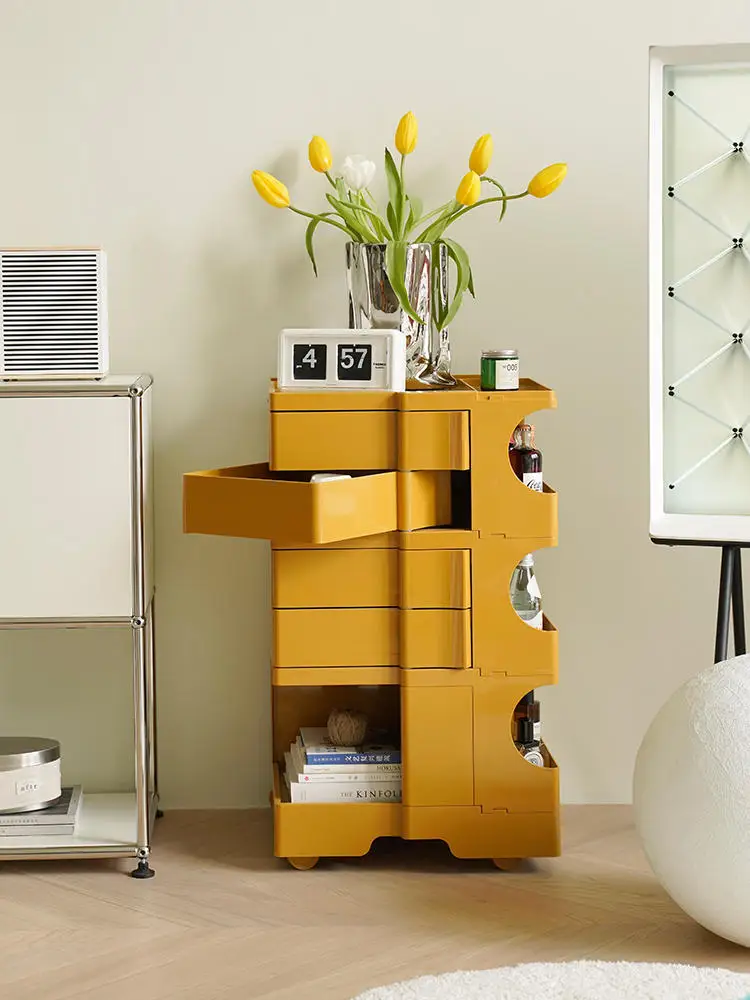 trolley organizer Storage cabinet multiple purpose bedroom plastic nightstand drawers Dressing table Living room cabinet