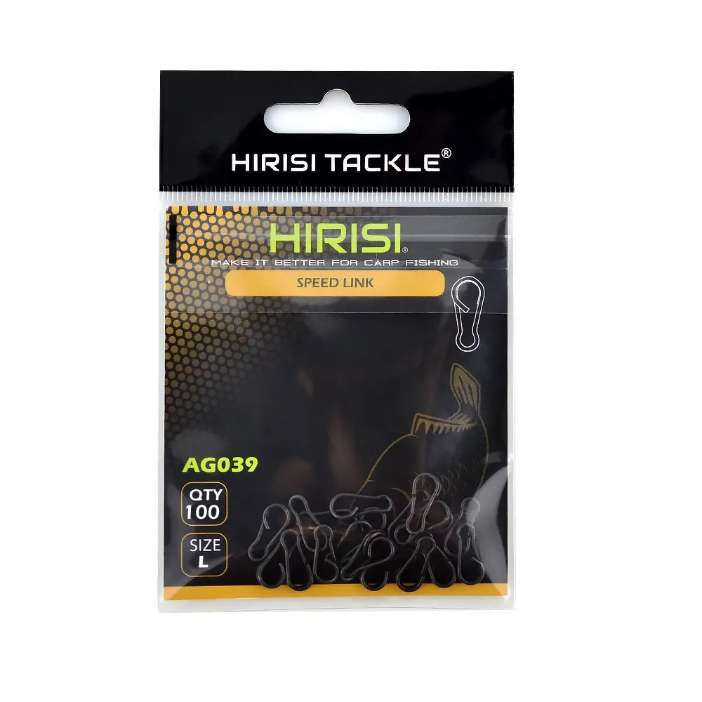 Hirisi Angel-Schnappverschlüsse Speed Links Angelwirbel Schnellwechsel-Karpfen-Tackle-Zubehör Packung mit 100 Stück AG039 – Detail 6