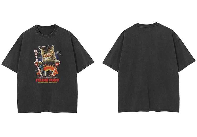 Feline Fury Monster Cat Graphic T-Shirt S8a42242be16a4790a2aab0e3b77dbe9ap
