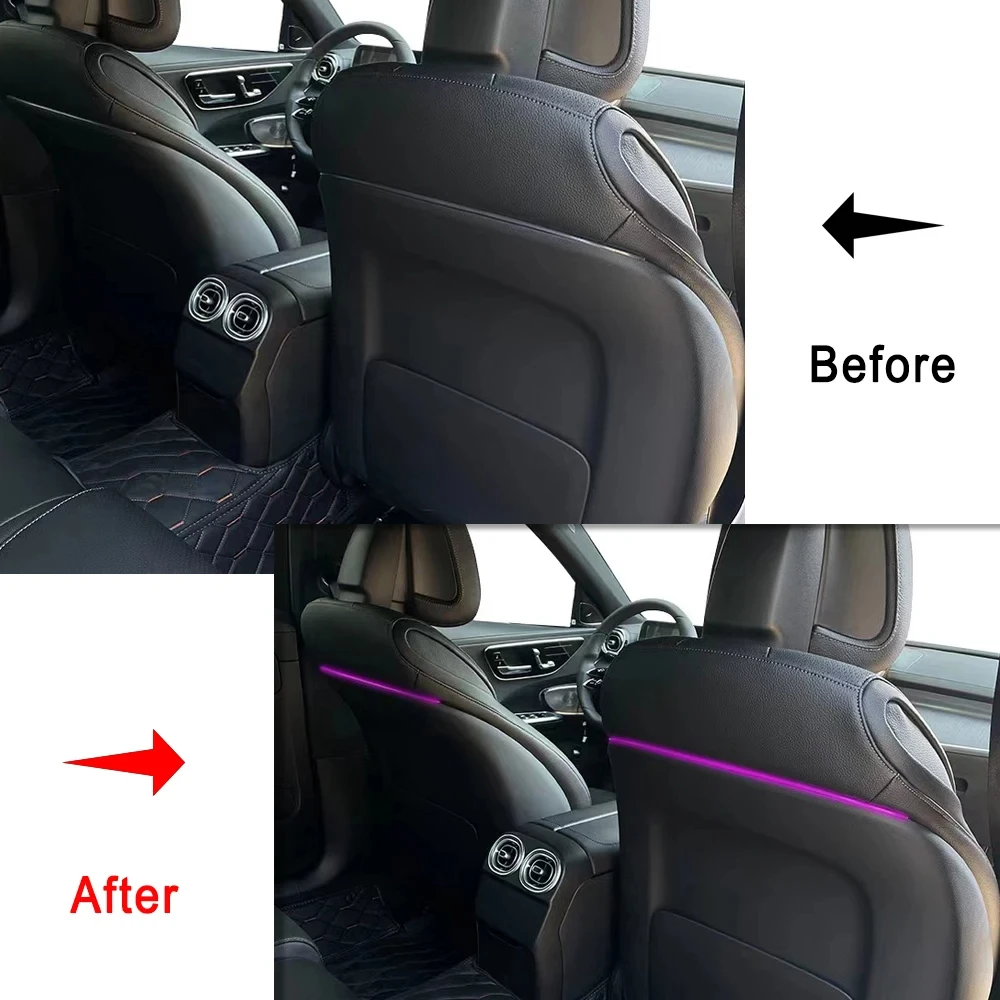 메르세데스 벤츠 C, E, GLC, W205, W206, W213, X253 용, 64 가지 색상, 뒷좌석 인테리어 장식