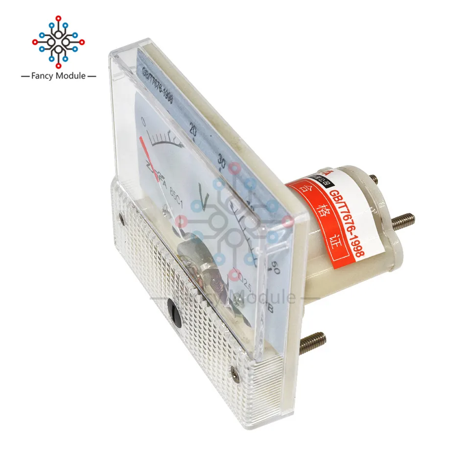 Voltmetro E Amperometro Analogico 65x56 Mm, Doppia Scala DC 50ua 30a E 5v - Foto 4