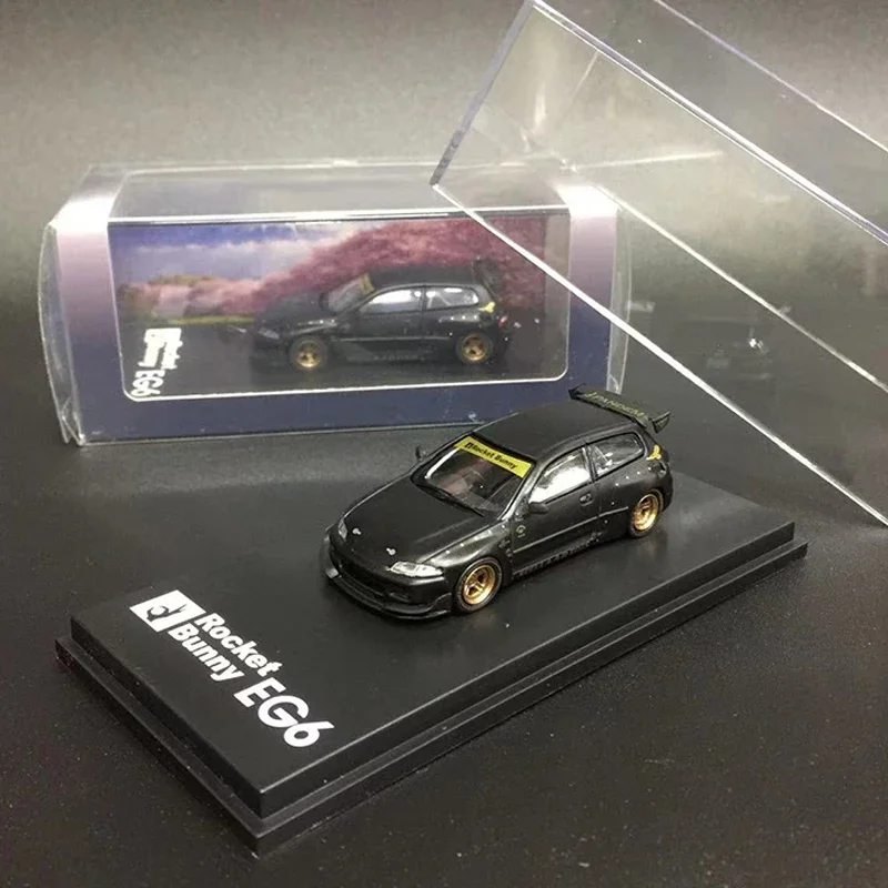 

Модель автомобиля Fuji 1:64 Pandem Civic EG6 MK5 Rocket Bunny, широкий корпус, матовый черный