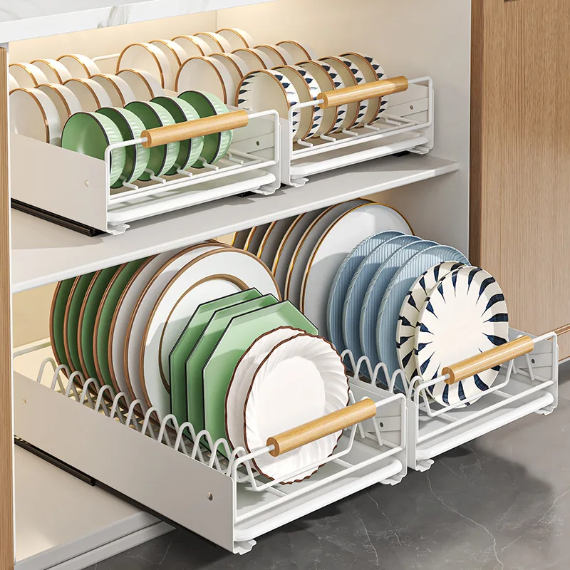 Pull Out Cabinet Organizer, Dish Rack And Storage Organizer, Metal