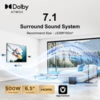 ULTIMEA 7.1Ch Soundbar with Dolby Atmos, APP Control, Surround Sound System for TV, 4 Wired Surround Speakers, Sound Bar for TV - Image 2