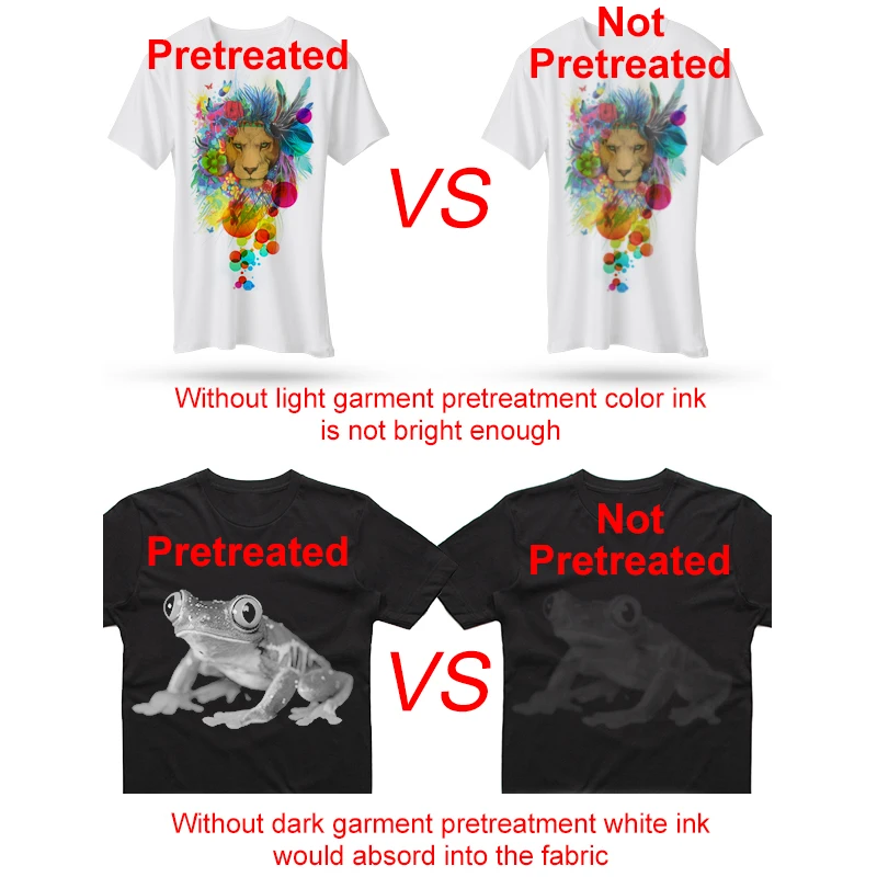 DTG 프리트리트먼트 액상 DTG 프라이머 섬유 잉크용 프리트리트먼트 액체 DTG 프린터용 프리트리트먼트 액체(밝은 색상 및 어두운 색상 원단용)