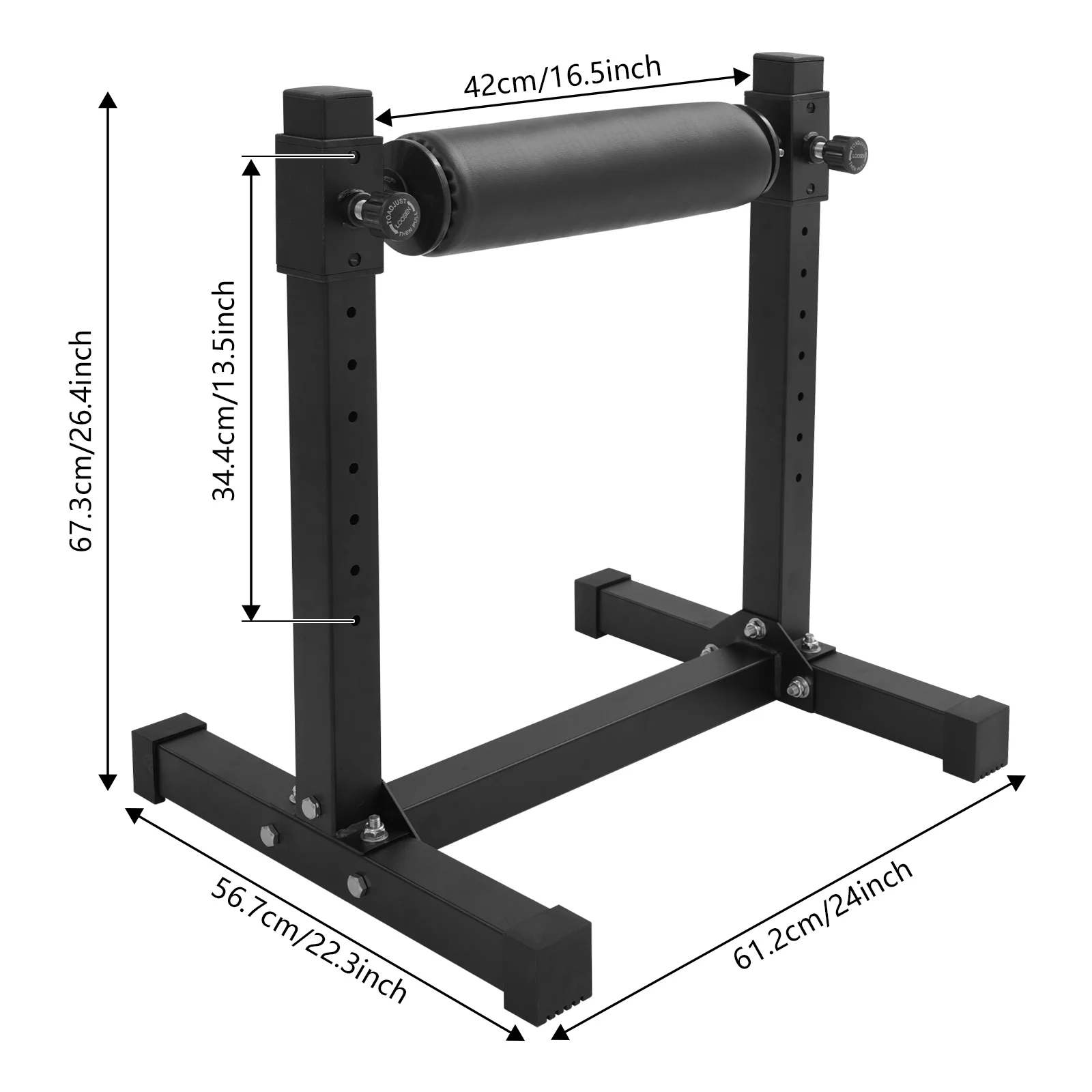 Verstellbarer Split-Squat-Ständer - 9 Höhenstufen, 200 kg Tragkraft, Heimfitness-Beintrainingsgerät für Balance & Kraft – Detail 6