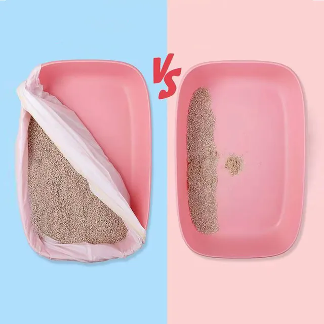 1/2/3Rolls Disposable Cat Litter Bags Disposable Pet Waste Bag with Drawstring Quick Clean Portable Cat Litter Box Liners Bags 4
