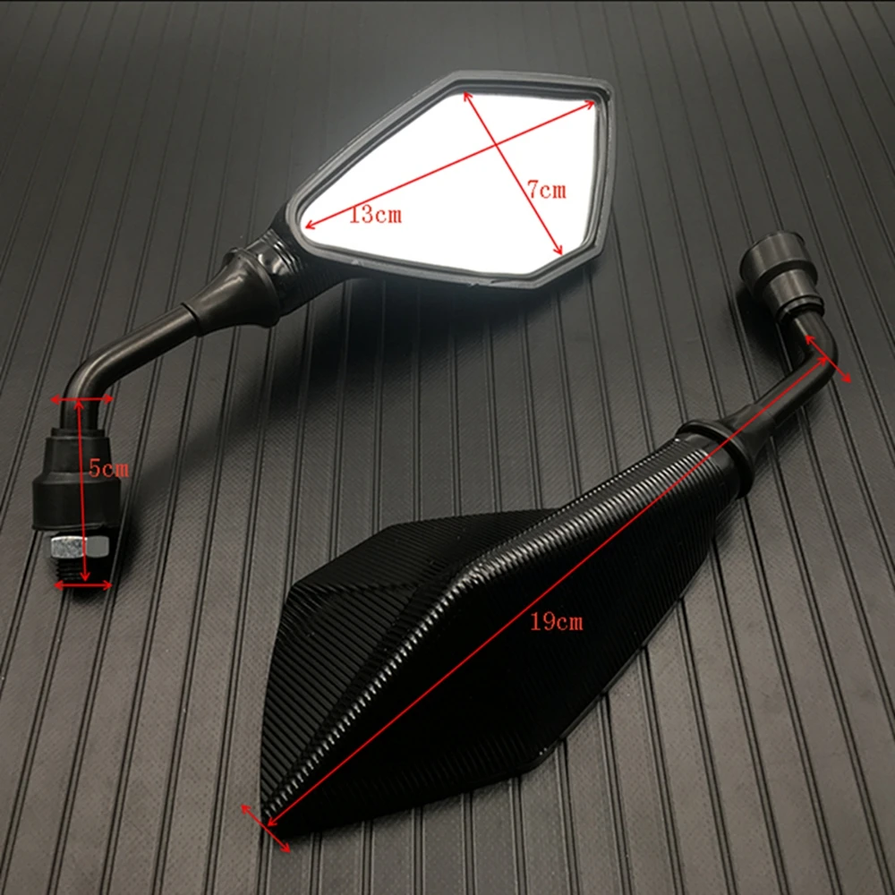 Motorcycle Mirror Motorcycle Mirrors 2Pcs/Pair Motorcycle Rearview Mirror Scooter Motocross Rearview Mirrors Electrombile Back Side Convex Mirror 10mm