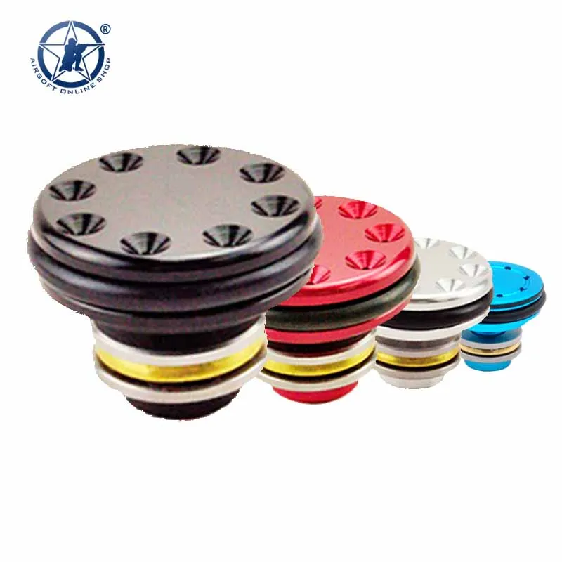 AOLS Piston Head Aluminium - CNC-gefräst, Schwarz, Für AEG Getriebe V2/3/7