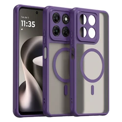 Magnetic Translucent Frosted Waterproof Protective Phone Case for Motorola Moto G37 Power (Purple)