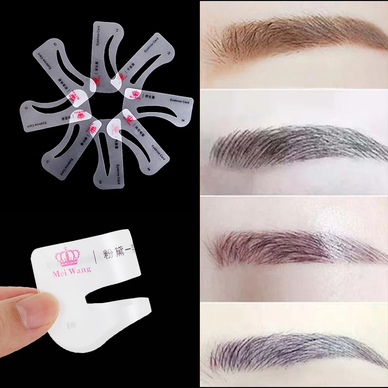 24개 재사용 가능 눈썹 스텐실 세트 눈썹 DIY 드로잉 가이드 스타일링 쉐이핑 그루밍 카드 간편 메이크업 뷰티 눈썹 템플릿