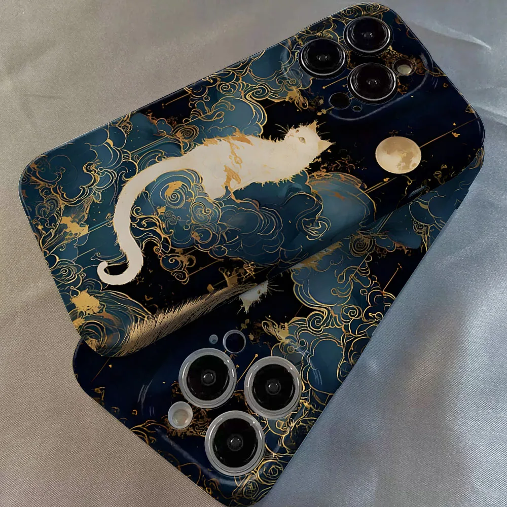 Luxury Moon Cat Shockproof Hard Plastic Phone Case