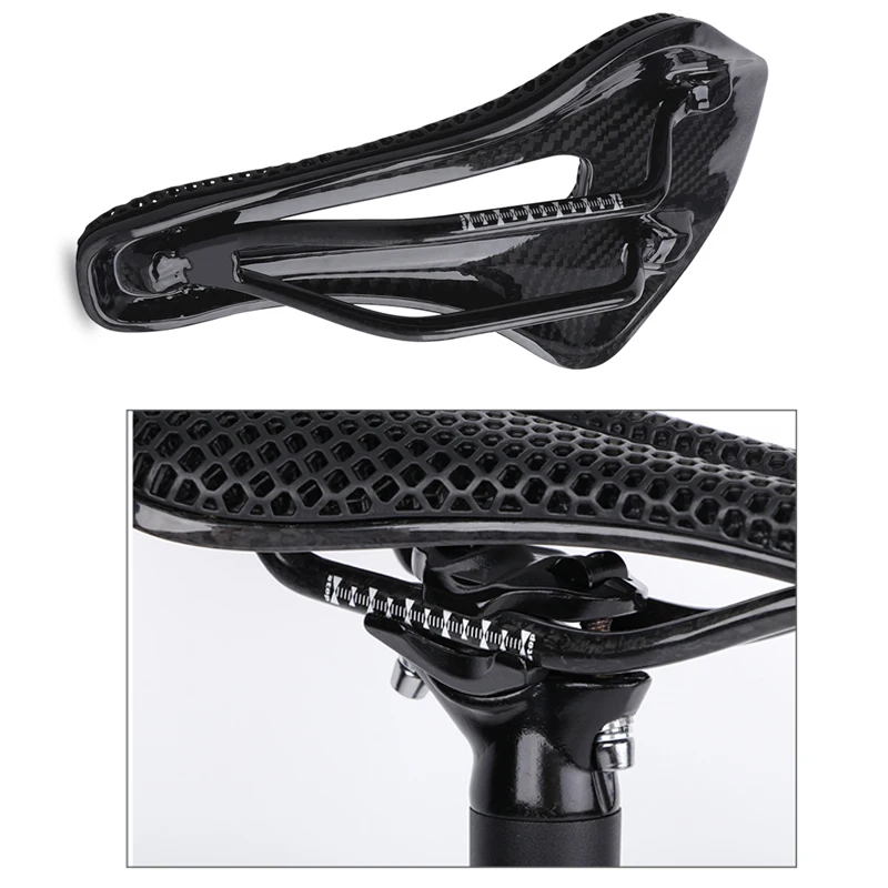 Bicycle Saddle ZEIUS Carbon/Nylon Fiber 3D Printed Bicycle Saddle Ultralight Hollow Breathable Comfortable MTB Road bike Cycling Seat Parts