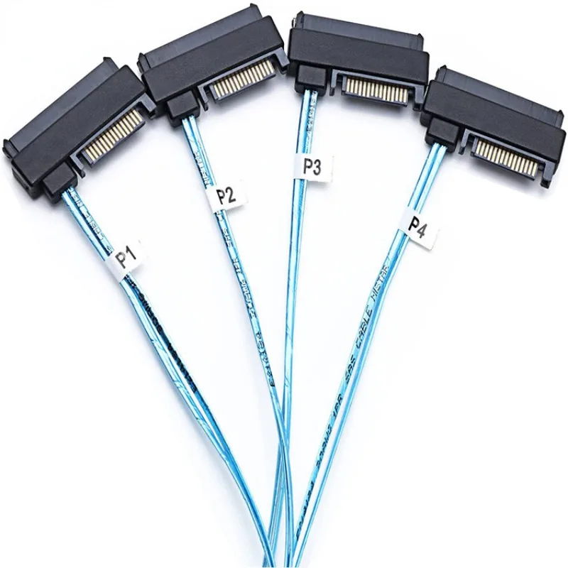 SATA Cable SFF-8643 To 4 SFF-8482 Internal Mini SAS HD To 4 SFF-8482 Connector with 15pin Power Port Hard Drive Splitter — view 3