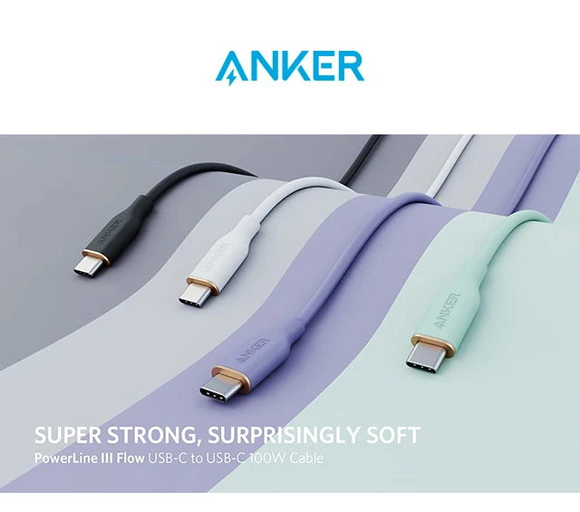 Anker Powerline III USB C to USB C Skin Friendly Cable 100W 0.9/1.8m USB 2.0 Type C Charging Cable apple for MacBook 5